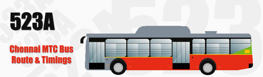 523A Chennai MTC City Bus Route and MTC Bus Route 523A Timings with Bus Stops