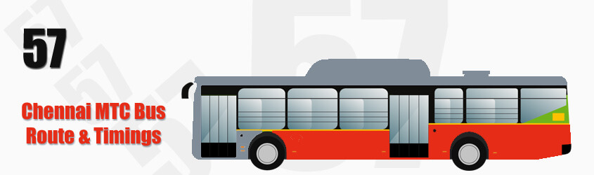 57 Chennai MTC City Bus Route and MTC Bus Route 57 Timings with Bus Stops